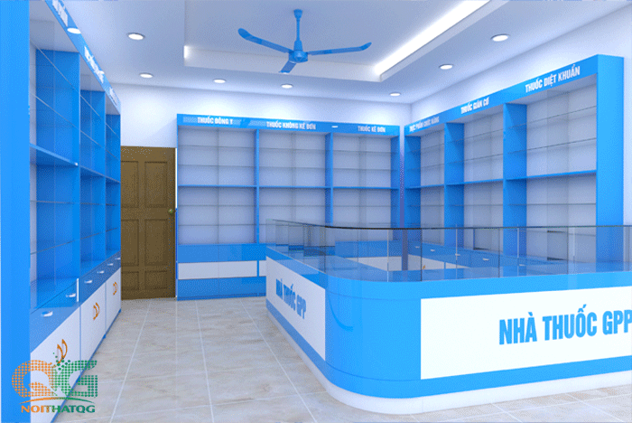 thiết kế nha thuốc tây 10m2