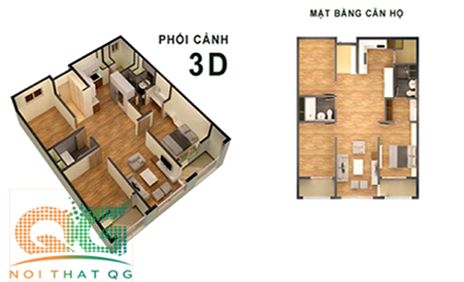 Thiết kế nội thất chung cư 64m2